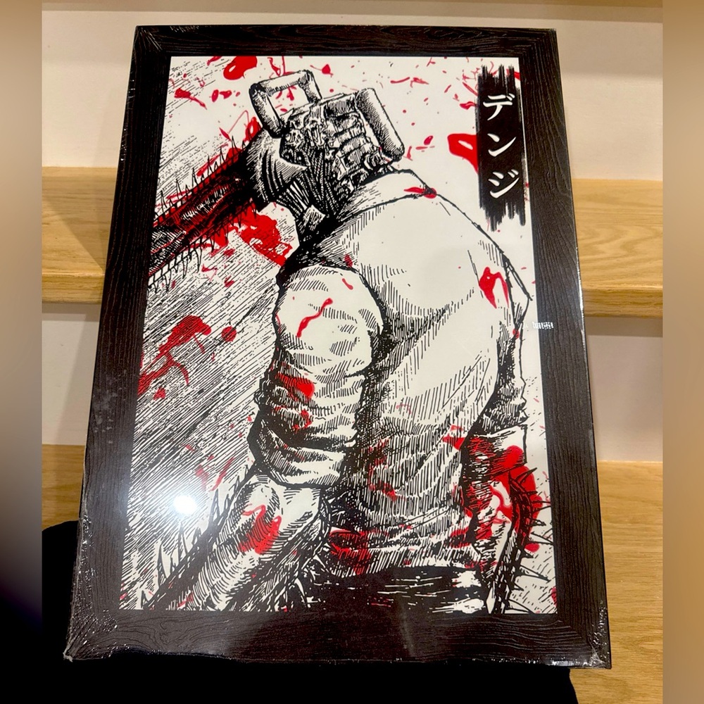 Chainsaw Man 2023 Displate   Metal Art poster with Mat black wood surround